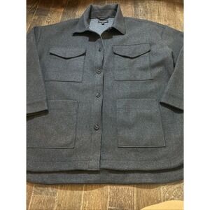 Banana Republic Women's Oversized Shacket Shirt Jacket 4 Pocket Button Coat XL